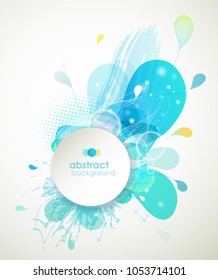 Abstract colored flower background with circles and brush strokes.