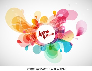 Abstract colored flower background with circles.