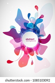 Abstract colored flower background with circles.