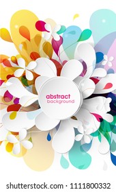 Abstract colored flower background with circles.