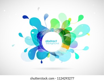 Abstract colored flower background with circles.
