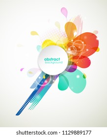 Abstract colored flower background with circles.