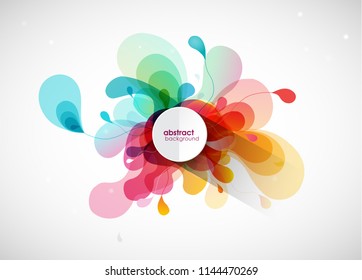 Abstract colored flower background with circles.