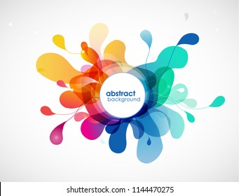 Abstract colored flower background with circles.