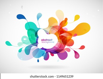 Abstract colored flower background with circles.