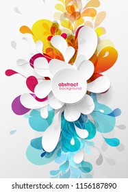 Abstract colored flower background with circles.