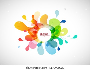 Abstract colored flower background with circles.
