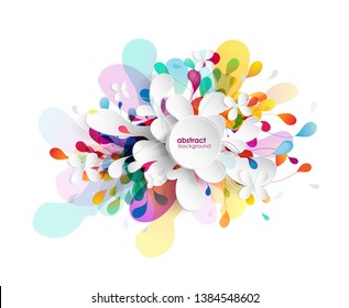 Abstract colored flower background with circles.
