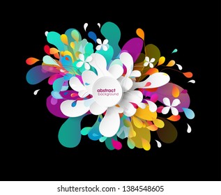 Abstract colored flower background with circles.