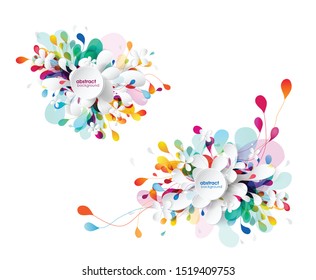 Abstract colored flower background with circles.