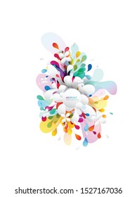 Abstract colored flower background with circles.