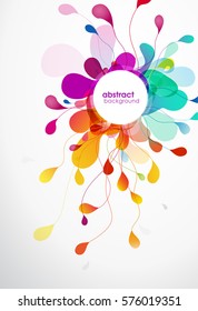 Abstract colored flower background with circles.