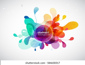 Abstract colored flower background with circles.