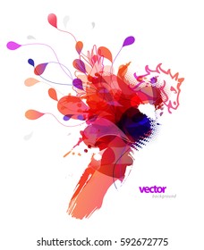 Abstract colored flower background with circles.