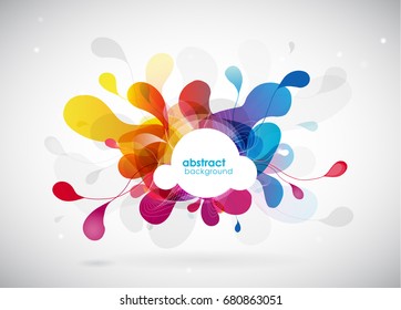 Abstract colored flower background with circles.