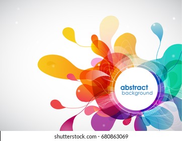Abstract colored flower background with circles.