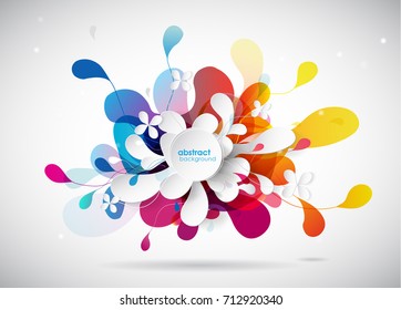 Abstract colored flower background with circles.