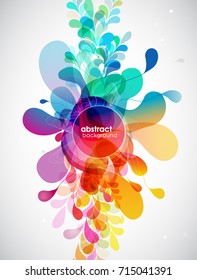 Abstract colored flower background with circles.