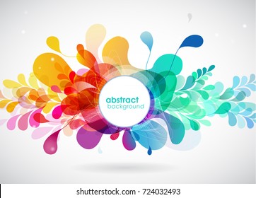 Abstract colored flower background with circles.