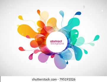 Abstract colored flower background with circles.