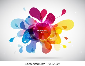 Abstract colored flower background with circles.