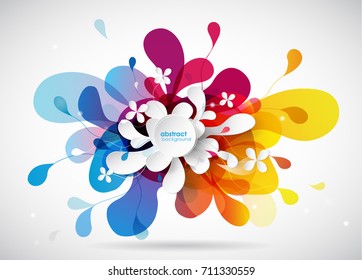 Abstract colored flower background with colorful petals.