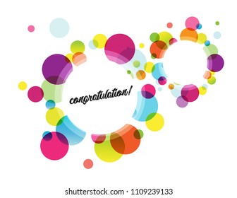 Abstract colored flower background with congratulation text.