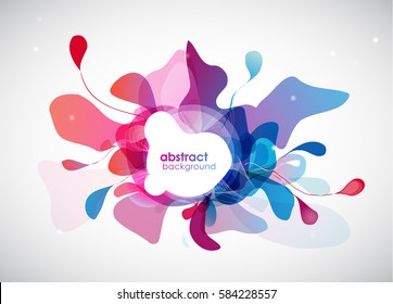 Abstract colored flower background with place for text.
