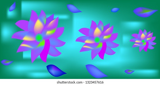 Abstract colored flower background with shapes