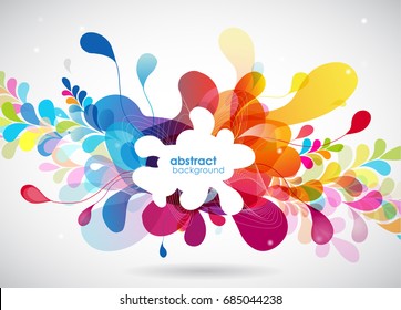 Abstract colored flower background with shapes.