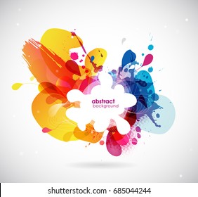 Abstract colored flower background with shapes.