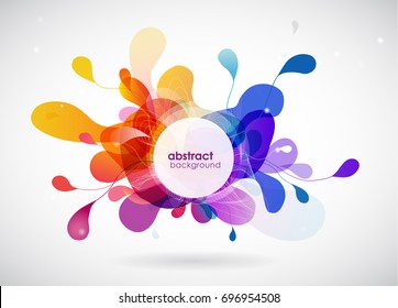 Abstract colored flower background with shapes.