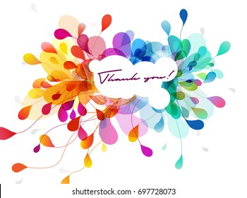 Abstract colored flower background with shapes and lines.
