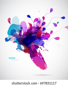 Abstract colored flower background with shapes.