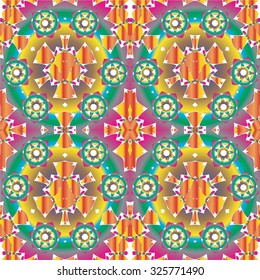 Abstract colored flower seamless pattern, EPS8 - vector graphics.