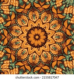 fractale de couleur abstraite avec motif kaléidoscopique. Illustration pour la conception