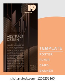 abstract colored geometric background with cosmic images, planets and lights in dark brown, chocolate, bronze and black colors