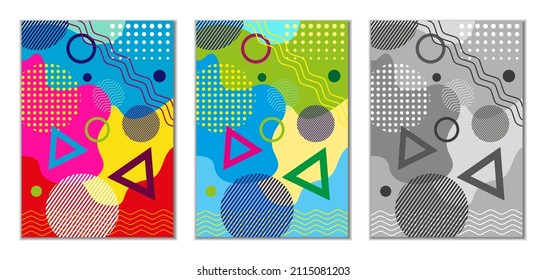 Abstract colored geometric background, vector backgrounds, abstract backgrounds, backgrounds in three colors, bright colored background, background in pastel colors, background in gray shades