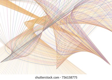 Abstract colored geometric line & curve pattern. Good for web page, wallpaper, graphic design, catalog, texture or background. Vector illustration graphic.