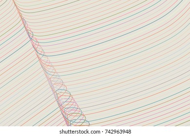 Abstract colored geometric line, curve & wave pattern. Good for web page, wallpaper, graphic design, catalog, texture or background. Vector illustration graphic.
