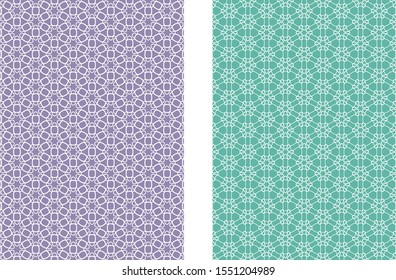 Abstract colored geometric line patterns, size A4. Set of trendy linear backgrounds, cover header design for flyer, book, wallpaper, banner, business card. Modern design. Brochure template layout