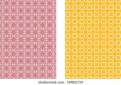Abstract colored geometric line patterns, size A4. Set of trendy linear backgrounds, cover header design for flyer, book, wallpaper, banner, business card. Modern design. Brochure template layout