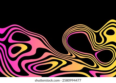 
Abstract colored geometric lines curved in the form of waves. Vector illustration.