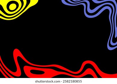 Abstract colored geometric lines curved in the form of waves. Vector illustration.