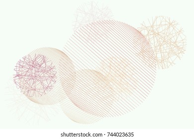 Abstract colored geometric messy random line circles pattern. Good for web page, wallpaper, graphic design, catalog, texture or background. Vector illustration graphic.