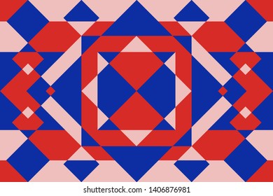 Abstract Colored Geometric Pattern in Modern Colors.