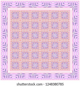 Abstract Colored Geometric Pattern. Ornament With Decorative Frame, Border. Vector Illustration. Line Art, Lace, Background