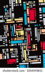 Abstract colored geometric pattern. Suitable for many varieties of design.