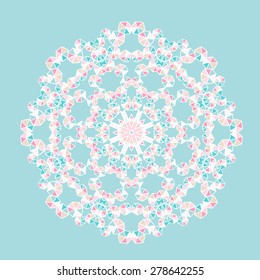 Abstract colored geometric round ornament. Vector illustration. Illustration for greeting cards, invitations, and other printing projects.