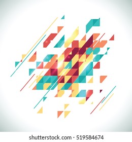 Abstract colored geometric theme. Flat modern mosaic. Busines theme for your presentation
